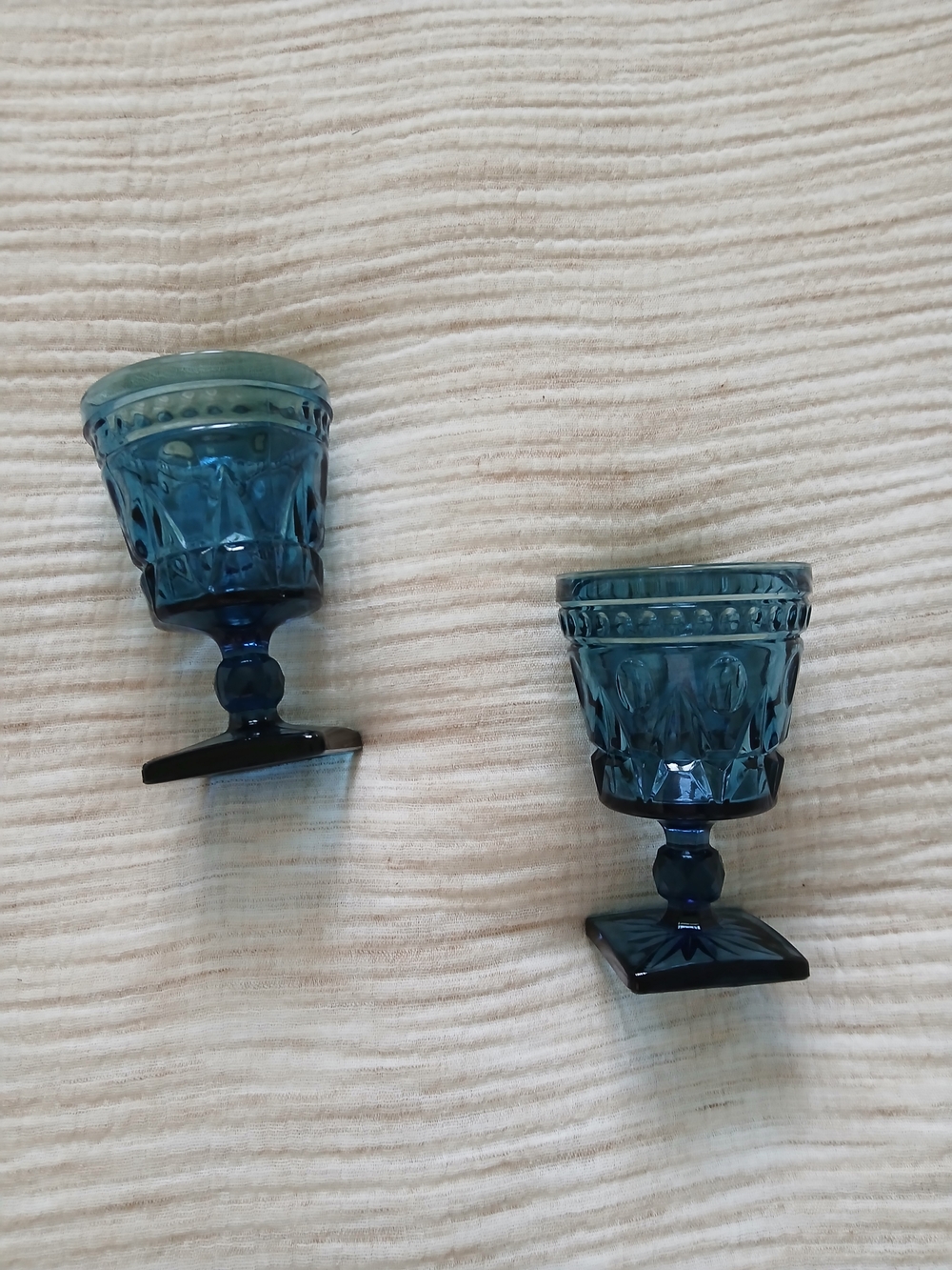 Vintage Indiana Glass Colony "Park Lane Blue" Wine / Water Goblets Set Of 2